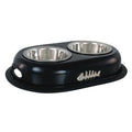 Buckingham Stainless Steel Double Pet Bowl Black